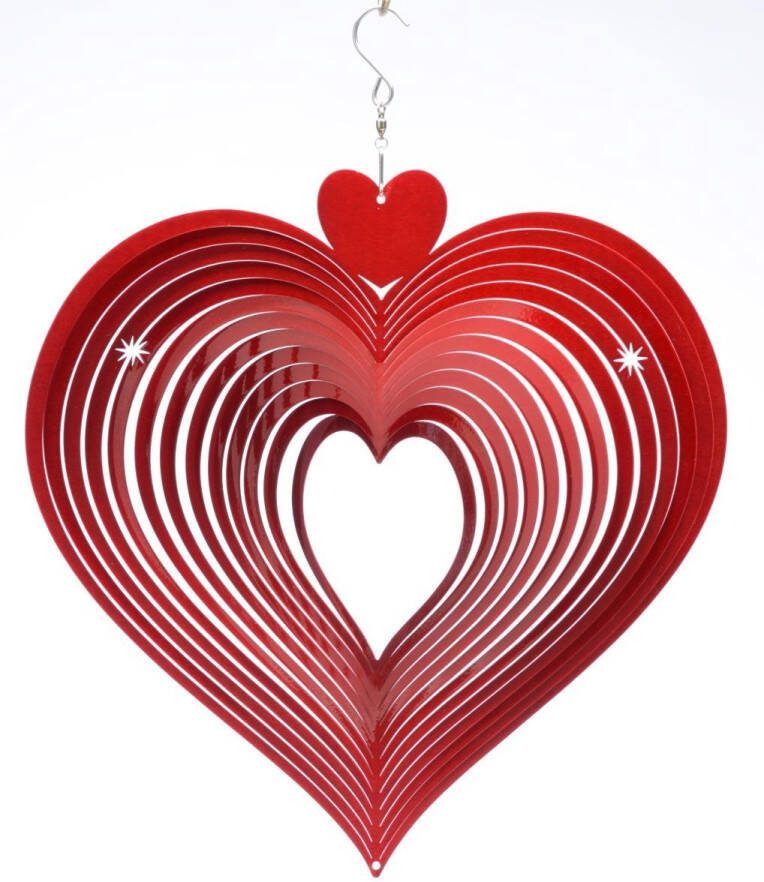 Spin Art Cooking Vinyl Spin Art windspinner hart RVS Ø 15 cm rood