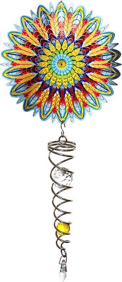Spin Art Cooking Vinyl Spin Art Windspinner Mandala Flower Artist Crystal Tail ACTMFL0800 totale lengte 60cm