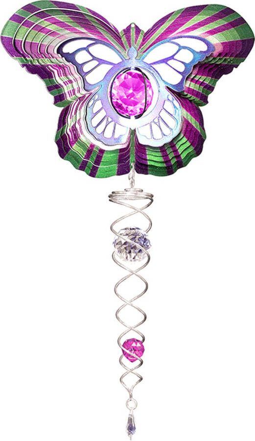 Spin Art Cooking Vinyl Windspinner Spin Art Vlinder Butterfly Purple Artist Crystal Tail ACTBUC0800 totale lengte 60cm