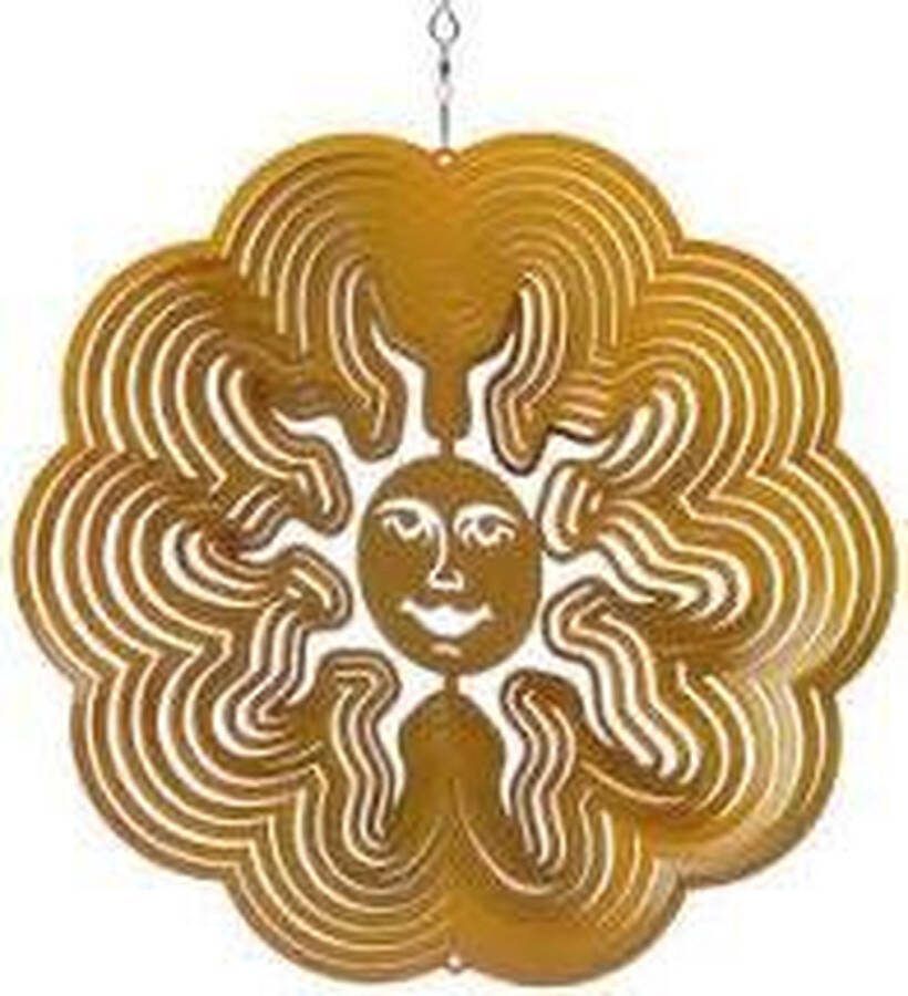 Spin Art Cooking Vinyl Spin Art windspinner zon RVS Ø 30 cm goudkleurig