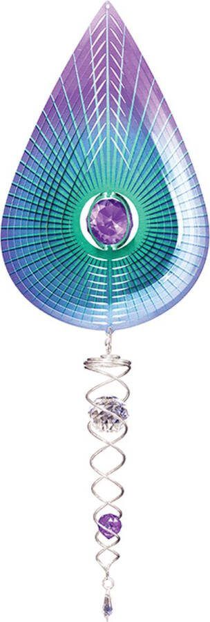 Spin Art Cooking Vinyl Windspinner Spin Art Teardrop Purple Artist Crystal Tail ACTTPU0800 totale lengte 60cm
