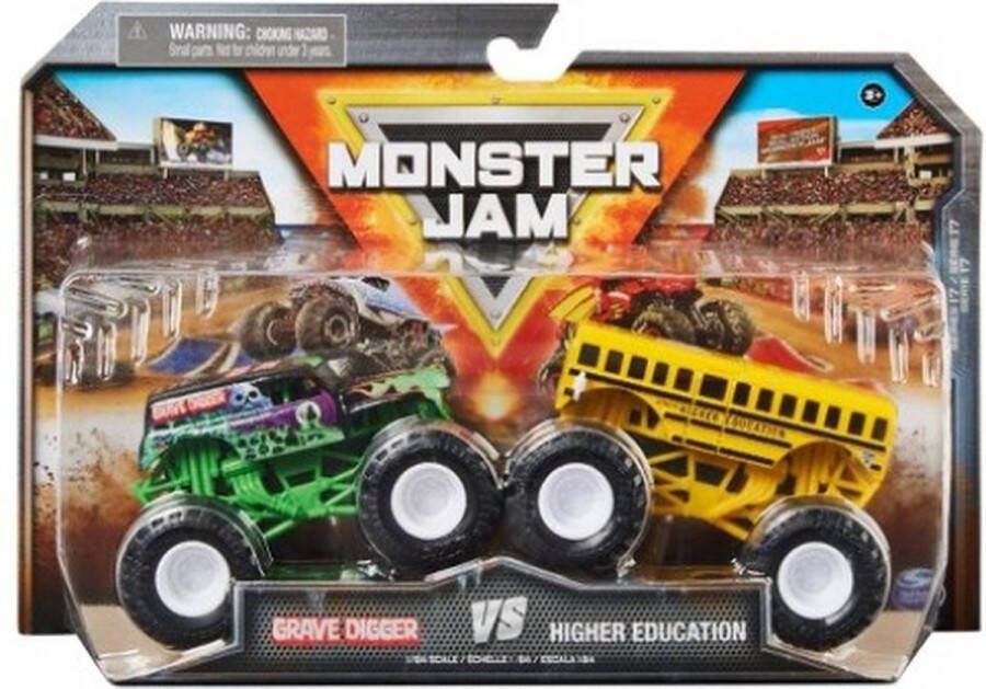 Spin Master Monster Jam grave Digger vs. Higher Education Speelgoedvoertuig Schaal 1:64 Speelgoed Auto