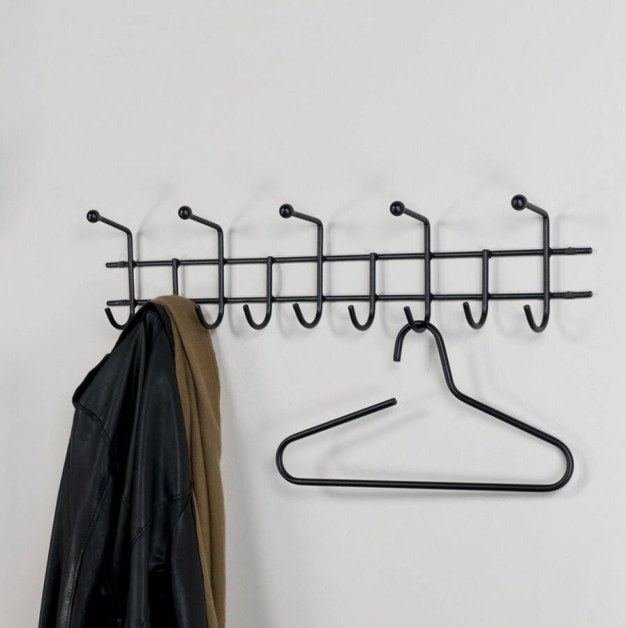 Spinder Design Barato 4 Wandkapstok met 14 haken 85 5x8x11 cm Zwart