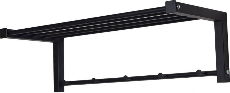 Spinder Design Bergum Wandkapstok met 5 haken 78x29x23 cm Zwart - Foto 2