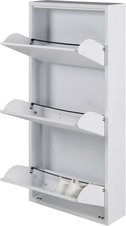 Spinder Design Schoenenkast Billy 3 Wit Metaal 50 x 103 x 15 5 cm Hoogwaardige afwerking