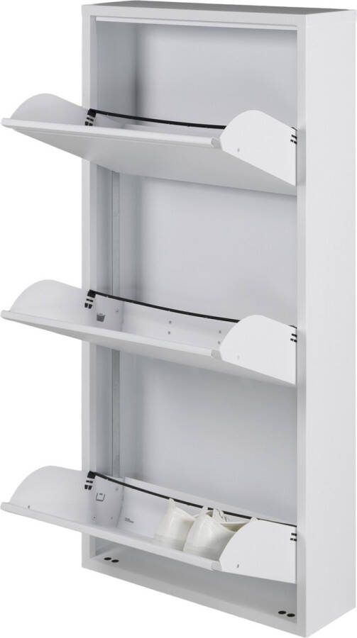 Spinder Design BILLY 3 Schoenenkast 3 Kleps Wit