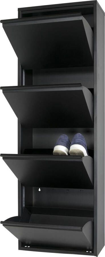 Spinder Design Billy 4 Schoenenkast Zwart