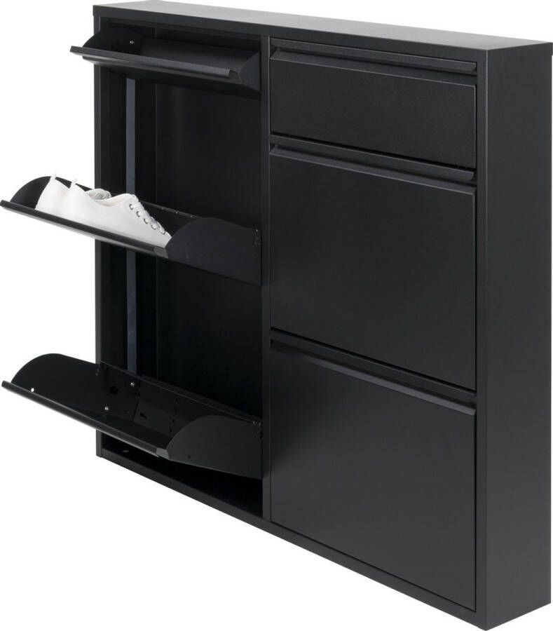 Spinder Design Billy 6 Schoenenkast met 6 vakken 98x15x86 cm Zwart