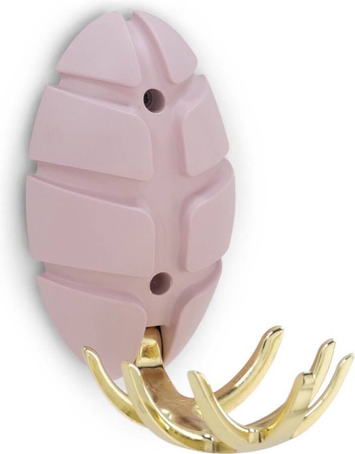 Spinder Design Bug Wandkapstok met Metalen Haak Lichtroze Goud