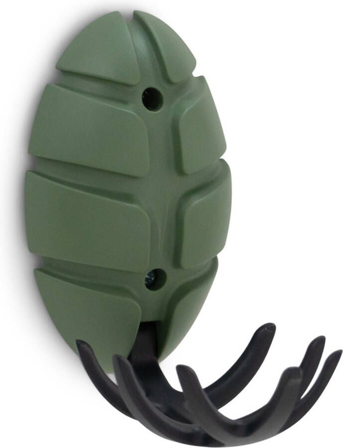 Spinder Design Bug Wandkapstok met Metalen Haak Groen Zwart