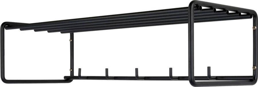 Spinder Design Clint 2 Wandkapstok met 7 haken 70x29x19 cm Zwart