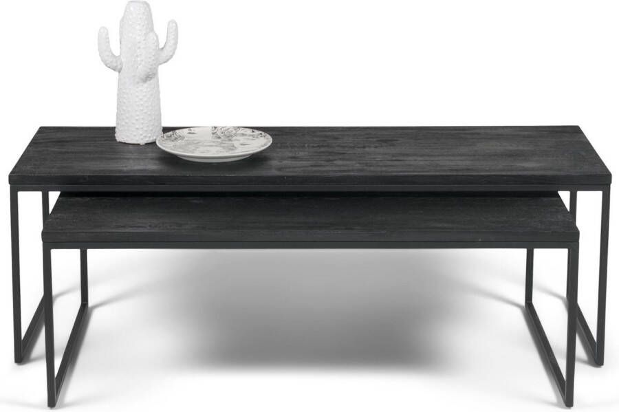 Spinder Design Daniel Salontafel Set 119x55x40 cm Zwart