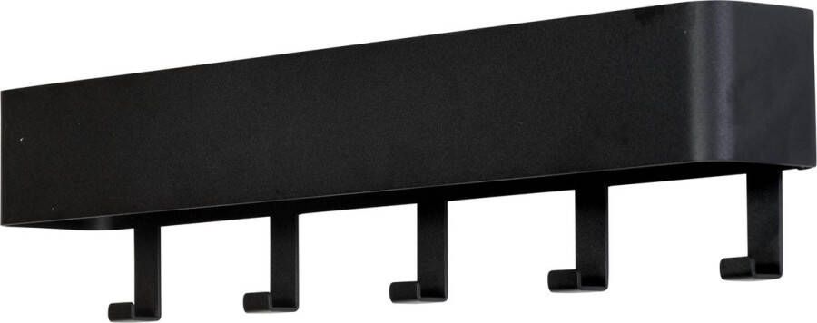 Spinder Design Dax Play Wandkapstok met 5 haken 52x7 5x12 cm Zwart