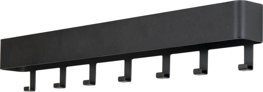 Spinder Design Dax Play Wandkapstok met 7 haken 72x7 5x12 cm Zwart