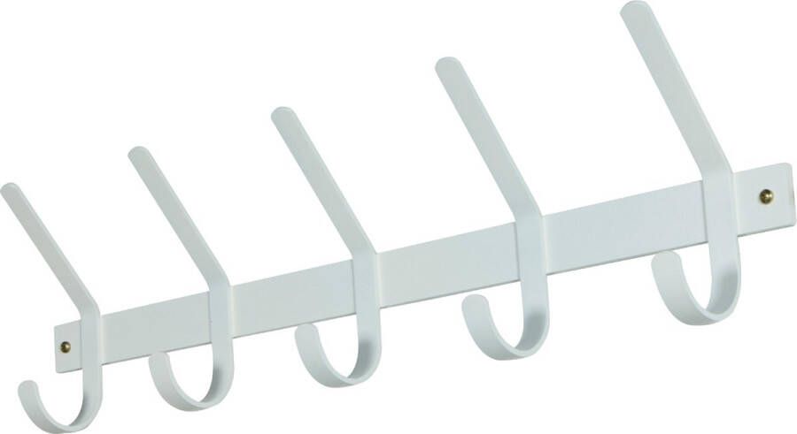 Spinder Design Dexter Wandkapstok met 5 haken 70x8 2x21 cm Wit - Foto 2