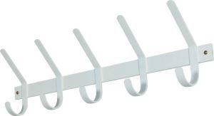 Spinder Design Dexter Wandkapstok met 5 haken 70x8 2x21 cm Wit