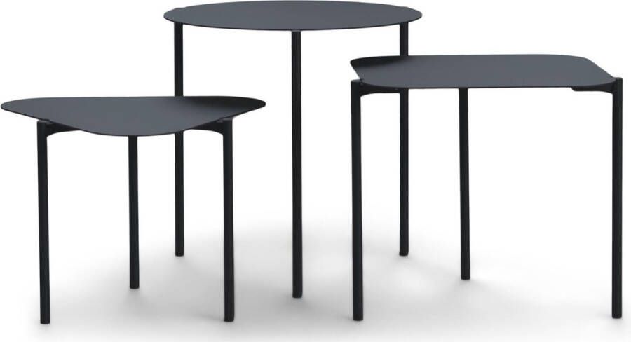 Spinder Design Do-Re-Mi Bijzettafel Set 46 5x46 5x44 cm Zwart
