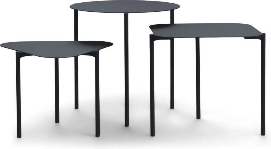 Spinder Design DO-RE-MI Bijzettafels set van 3 Zwart