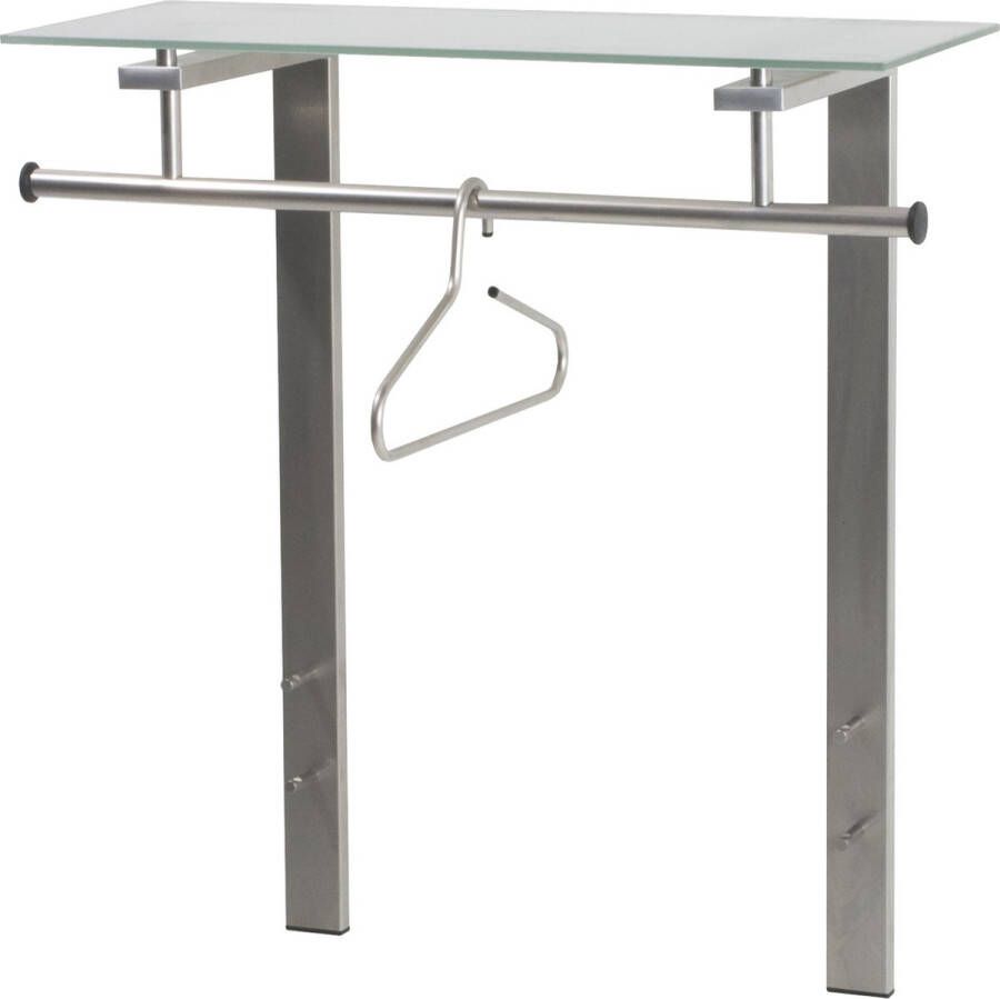 Spinder Design Dutch Wandkapstok met hoedenplank 4 haken 80x33x90 cm Nikkel