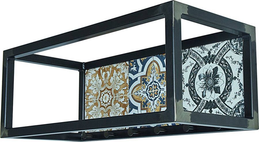 Spinder Design Ibiza 2 Wandkapstok met 4 haken 26x65x29 cm Blacksmith Tegels