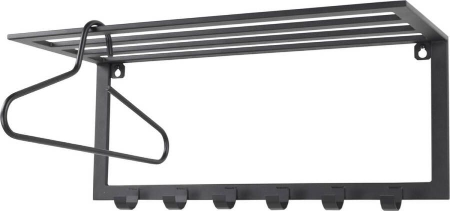 Spinder Design Ivar 1- Wandkapstok met 6 haken 70x29x28 cm Zwart