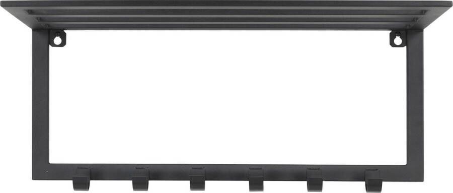 Spinder Design Ivar 1- Wandkapstok met 6 haken 70x29x28 cm Zwart