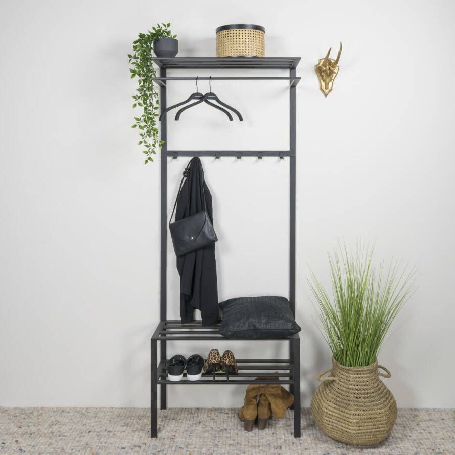 Spinder Design Ivar 2 Kapstok met 6 haken 70x29x178 cm Zwart - Foto 2