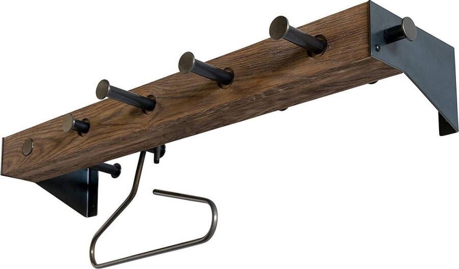 Spinder Design Klos Wandkapstok met 7 haken 17x90x24 cm Blacksmith Eiken