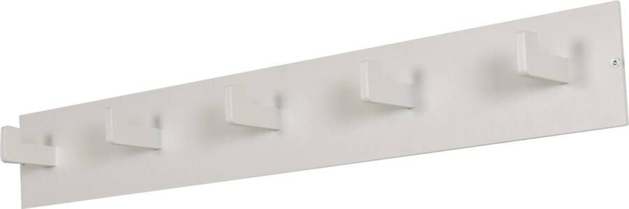 Spinder Design Leatherline 5 Wandkapstok met 5 haken 70x7x10 cm Wit