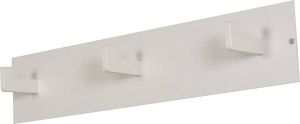 Spinder Design Leatherline 3 Wandkapstok met 3 haken 50x7x10 cm Wit