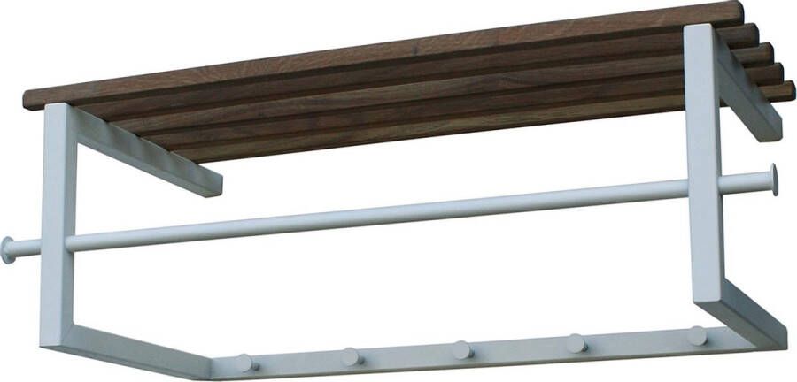 Spinder Design Marco Wandkapstok met 5 haken 76x34x26 cm Wit Eiken - Foto 2