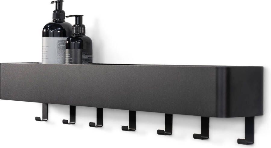 Spinder Design Multi 7 Wandkapstok H 13 cm Zwart