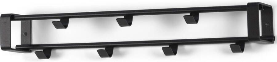 Spinder Design Rex 1- Wandkapstok met 7 haken 60x11 5x10 cm Zwart