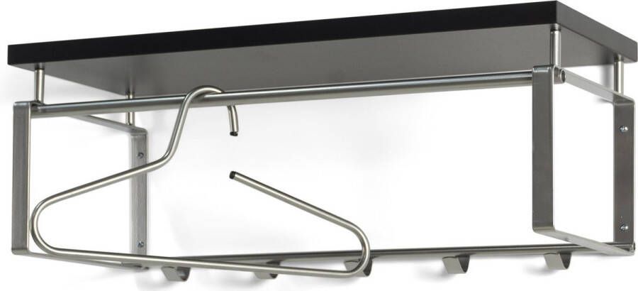 Spinder Design Rex 3 Wandkapstok met 5 haken en hoedenplank 70x29x28 cm Nikkel