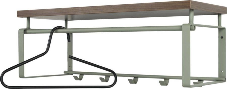 Spinder Design Rex 3 Wandkapstok met 5 haken en hoedenplank 70x29x28 cm Olijfgroen - Foto 2