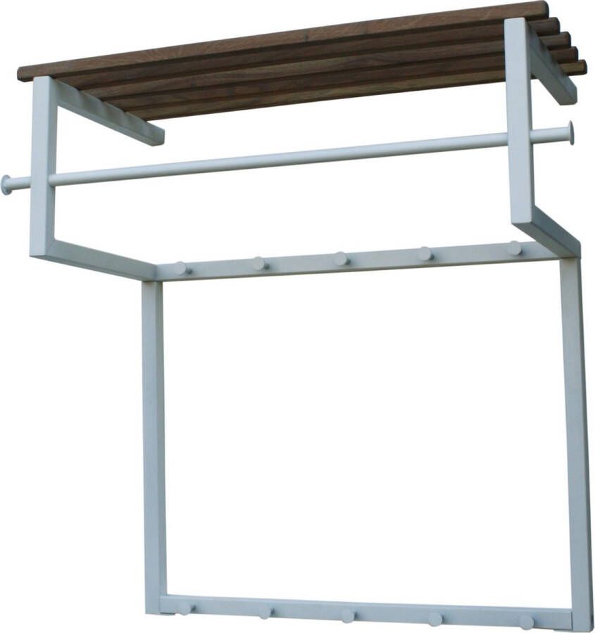 Spinder Design Rizzoli Wandkapstok met 12 haken 75x34x76 cm Wit Eiken