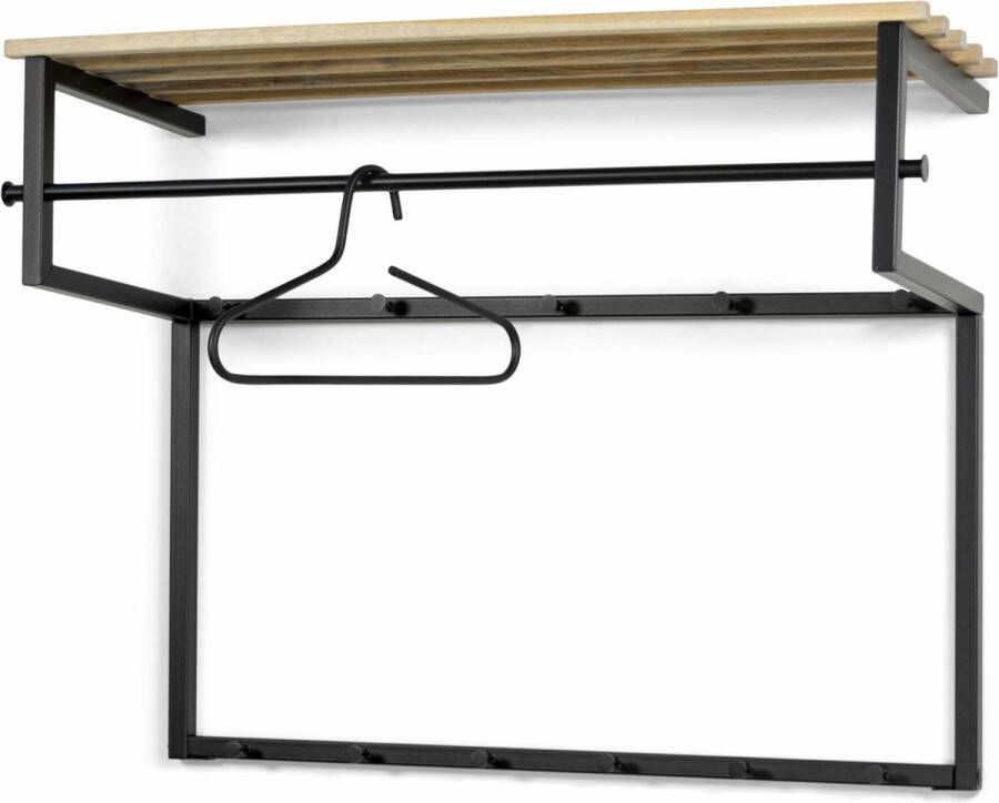 Spinder Design RIZZOLI XL (100 cm) Wandkapstok Zwart | Eiken