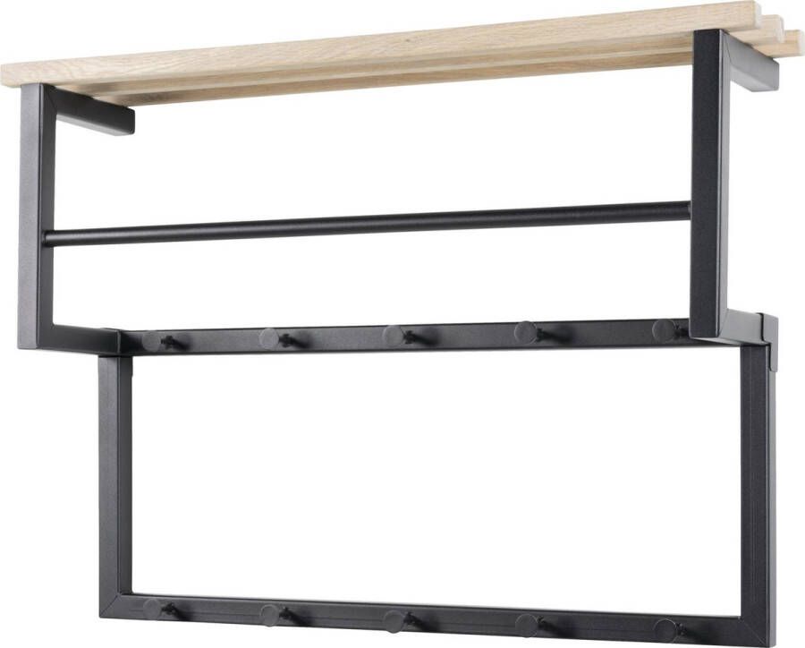 Spinder Design Rizzoli XS Wandkapstok met 10 haken 70x29x28 cm Zwart