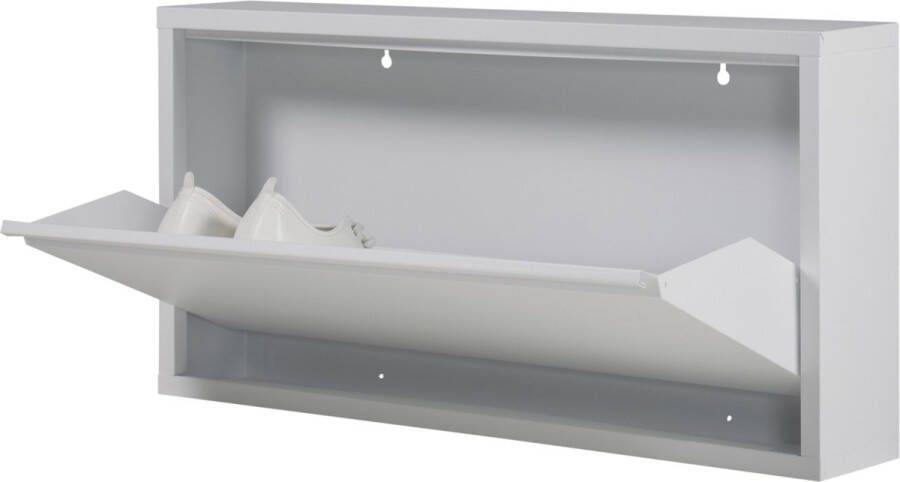 Spinder Design | Schoenenkast Billy 1 | Wit gepoedercoat | 72 x 37 5 x 12 5 cm