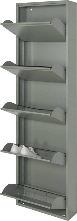Spinder Design | Schoenenkast Billy 5 Groen | Metaal | 50 x 169 x 15 cm | Hoogwaardige afwerking