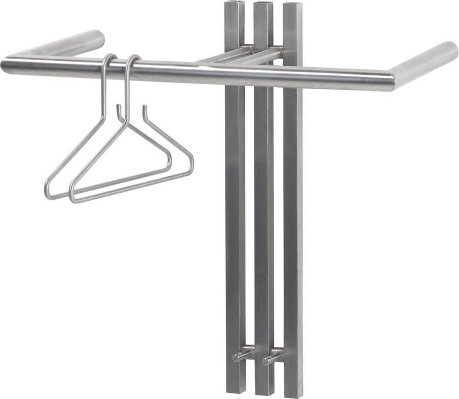 Spinder Design Senza 1- Wandkapstok met 2 haken 65x28x63 5 cm RVS