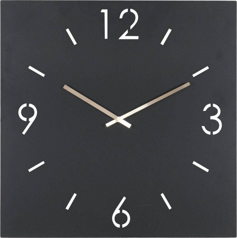 Spinder Design Time Wandklok Vierkant 60x60 cm Zwart