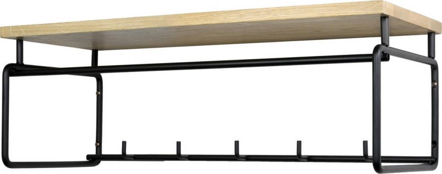 Spinder Design Clint 3 Kapstok met Hoedenplank 25x70x29 cm Zwart Eiken