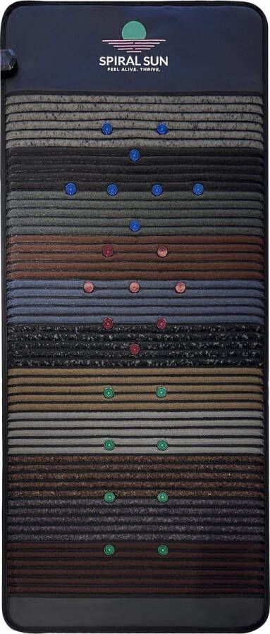 Spiral Sun PEMF Mat Deluxe 190 x 80 cm Infrarood PEMF mat Lichttherapie Mat Edelsteentherapie Holistisch Welzijn Therapeutische Frequenties (1-30 Hz) Infrarood Therapie Draagbaar 11 Soorten Edelstenen Alternatieve Geneeswijzen