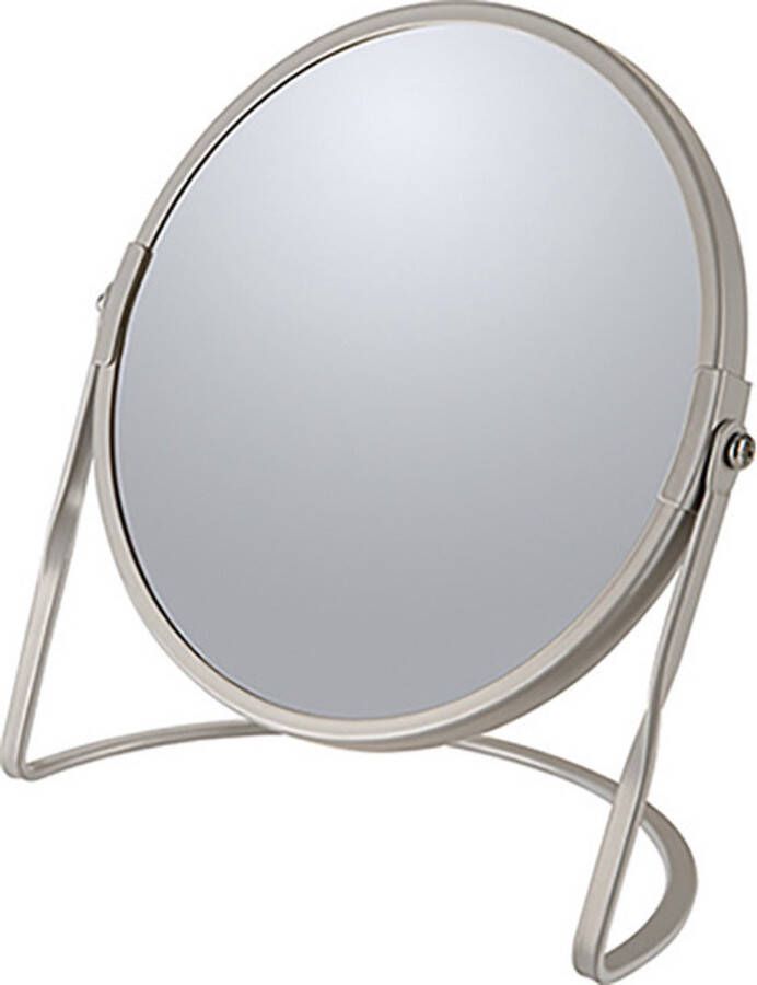 Spirella Make-up spiegel Cannes 5x zoom metaal 18 x 20 cm beige dubbelzijdig Make-up spiegeltjes