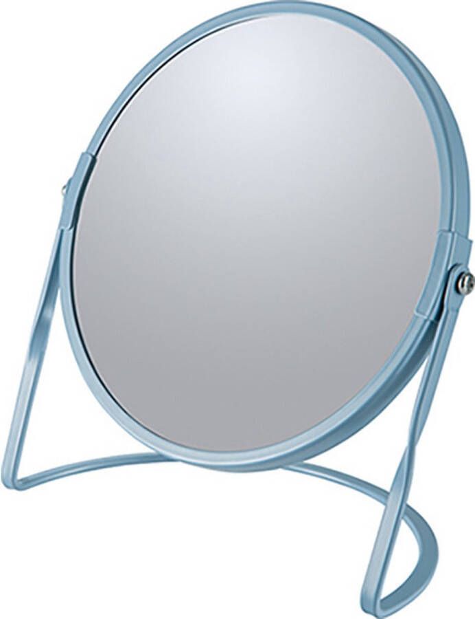 Spirella Make-up spiegel Cannes 5x zoom metaal 18 x 20 cm blauw dubbelzijdig Make-up spiegeltjes