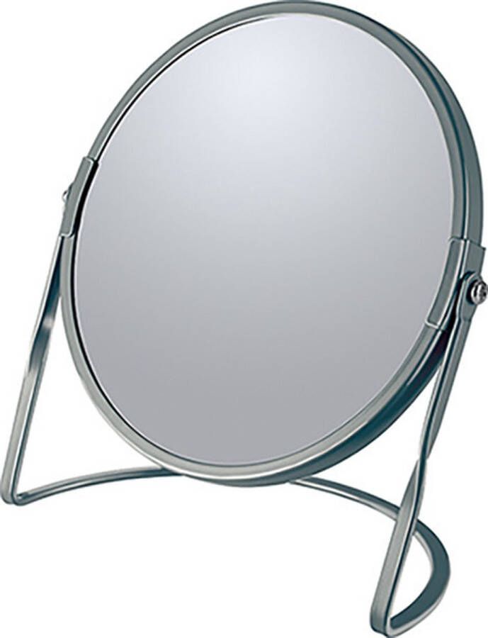 Spirella Make-up spiegel Cannes 5x zoom metaal 18 x 20 cm donkergrijs dubbelzijdig Make-up spiegeltjes