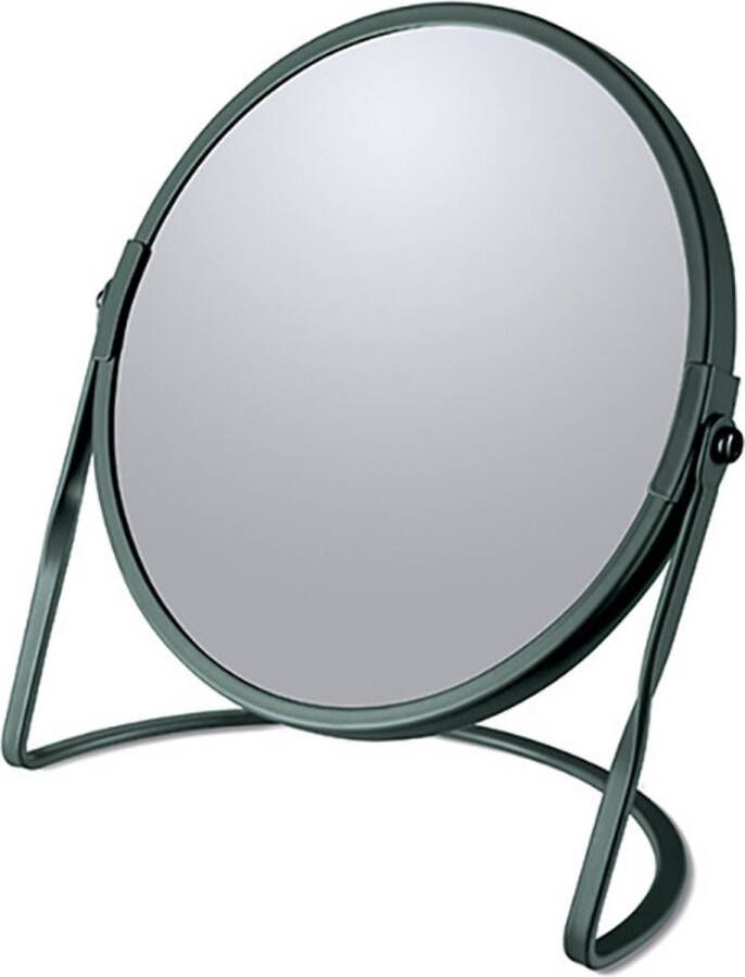 Spirella Make-up spiegel Cannes 5x zoom metaal 18 x 20 cm donkergroen dubbelzijdig Make-up spiegeltjes