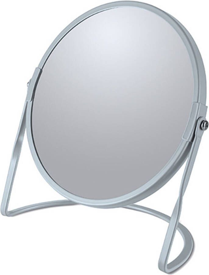 Spirella Make-up spiegel Cannes 5x zoom metaal 18 x 20 cm ijsblauw dubbelzijdig Make-up spiegeltjes
