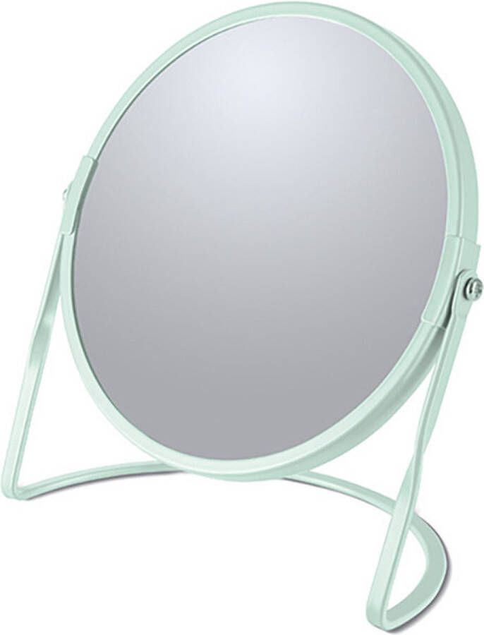 Spirella Make-up spiegel Cannes 5x zoom metaal 18 x 20 cm mintgroen dubbelzijdig Make-up spiegeltjes